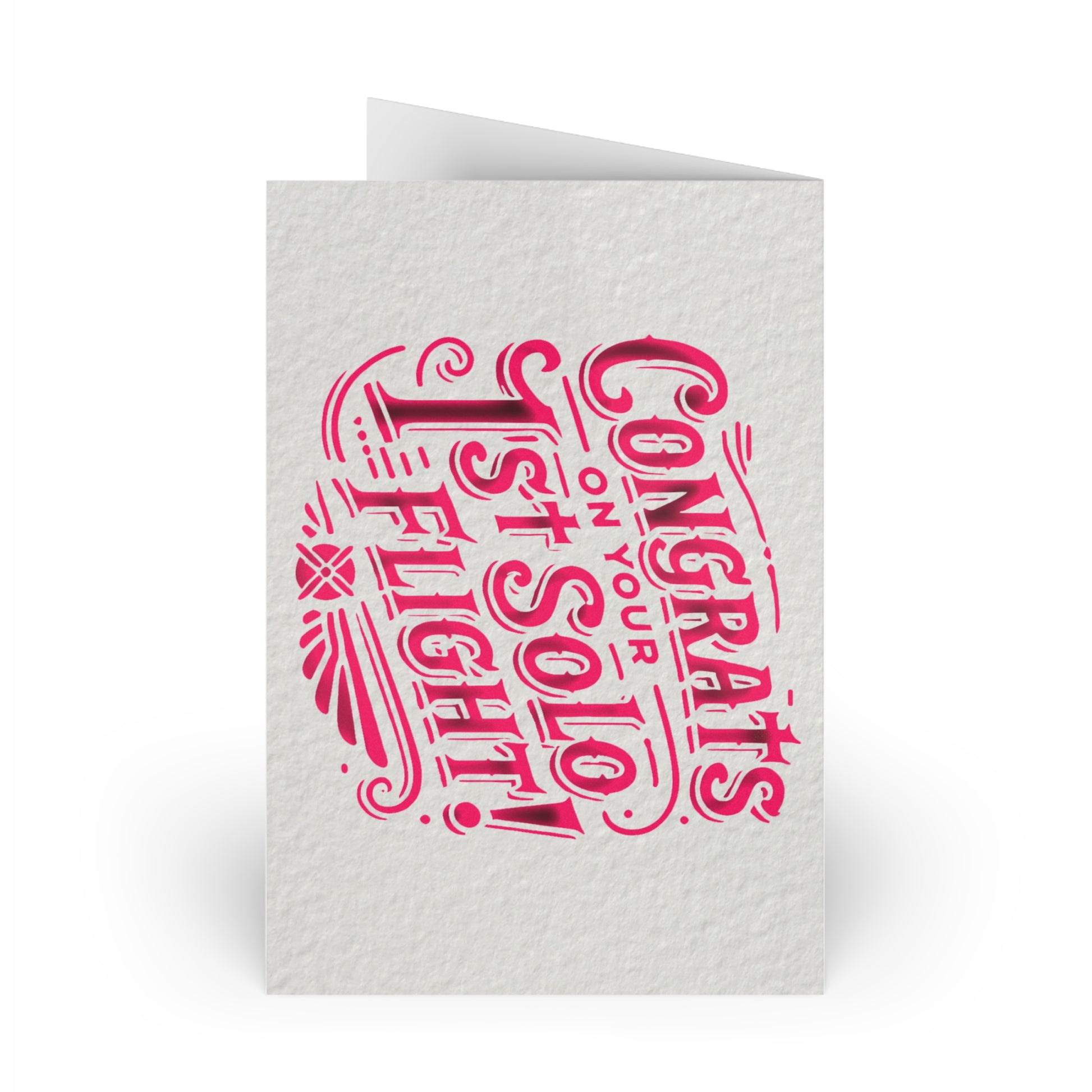 Congrats on your 1st Solo Flight! pack of 10 postcards (pink)
