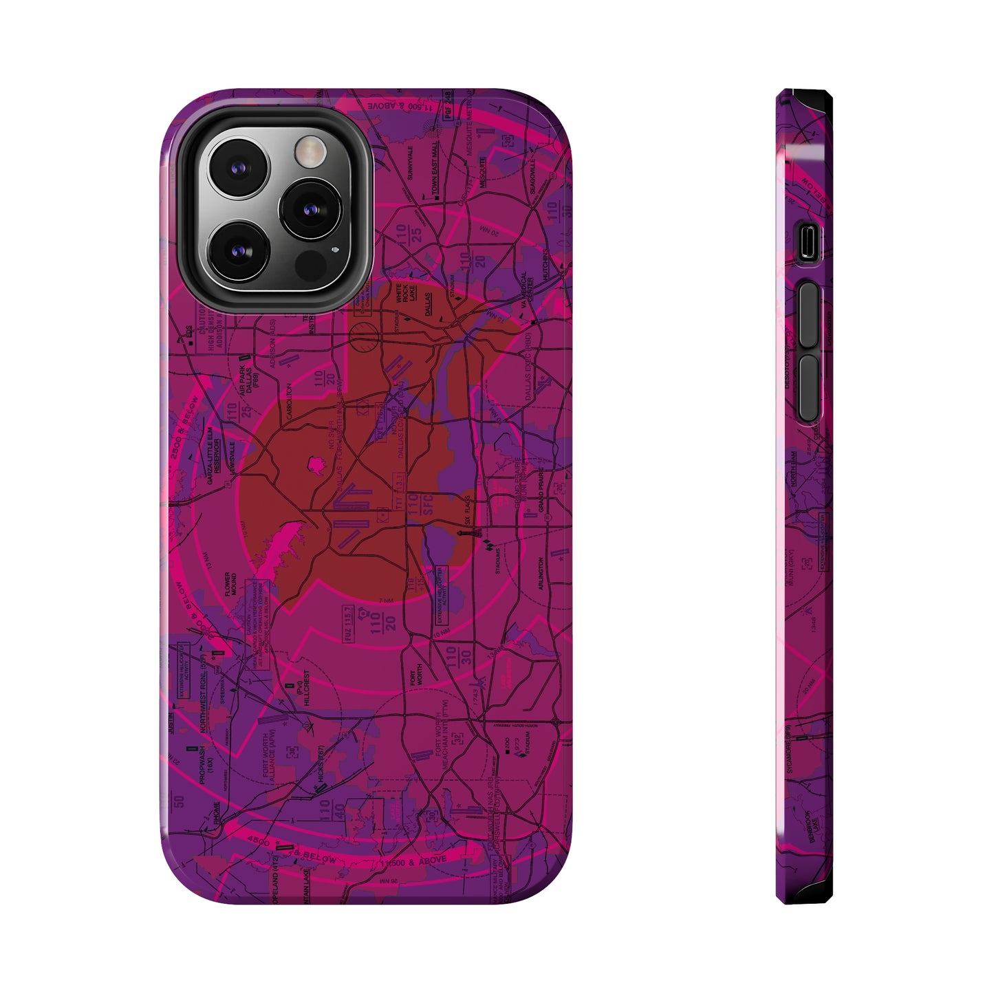 Dallas - Ft. Worth Flyway Chart tough phone cases (purple)