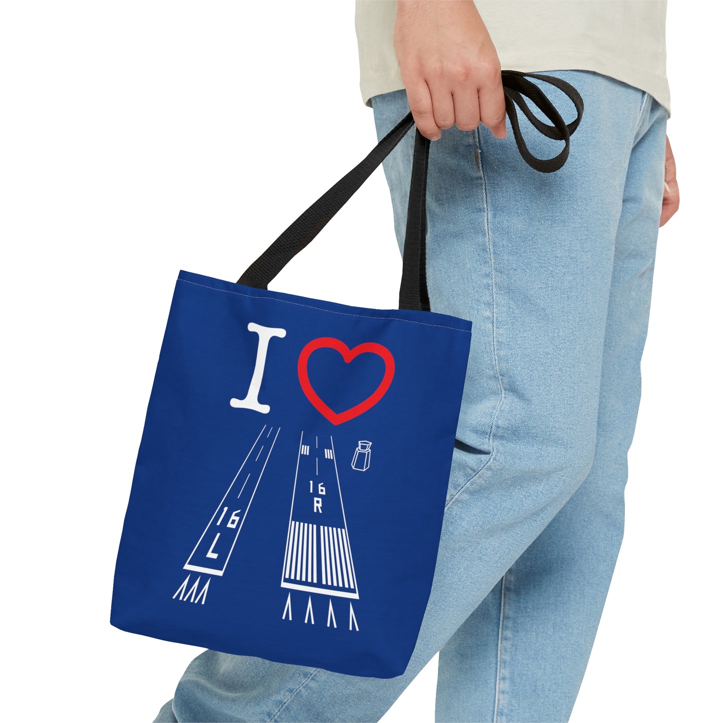 Van Nuys Airport Runways 16L - 16R / 34L - 34R - tote bag (blue)