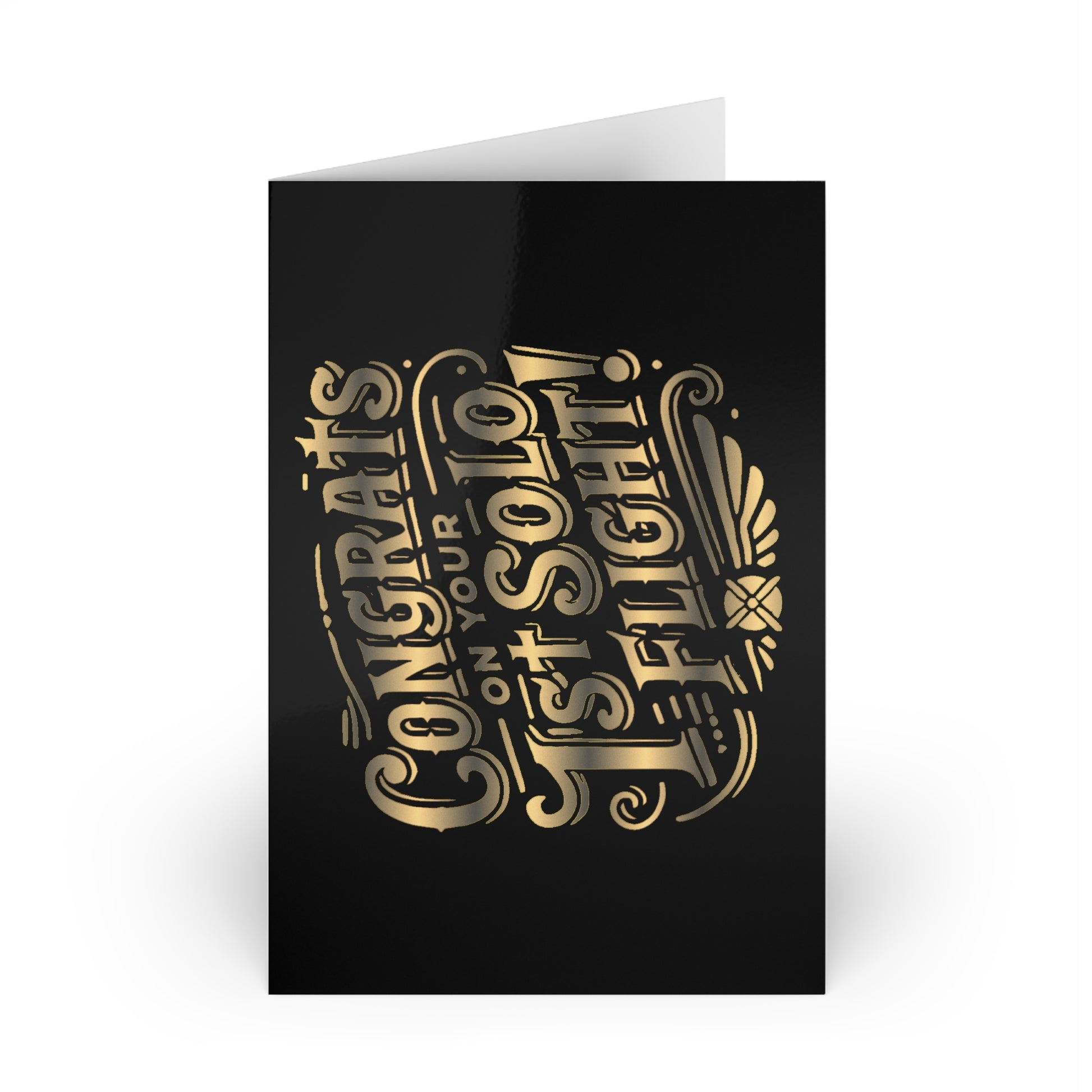 Congrats on your 1st Solo Flight! pack of 10 postcards (gold)