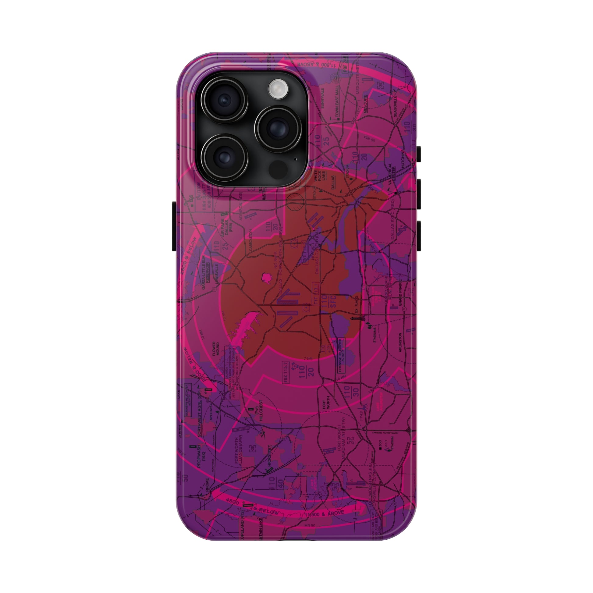 Dallas - Ft. Worth Flyway Chart tough phone cases (purple)