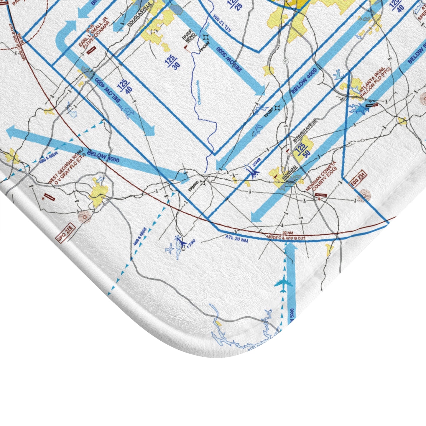 Atlanta Flyway Chart bath mat