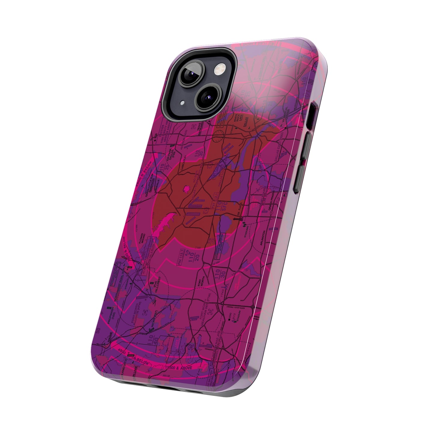 Dallas - Ft. Worth Flyway Chart tough phone cases (purple)