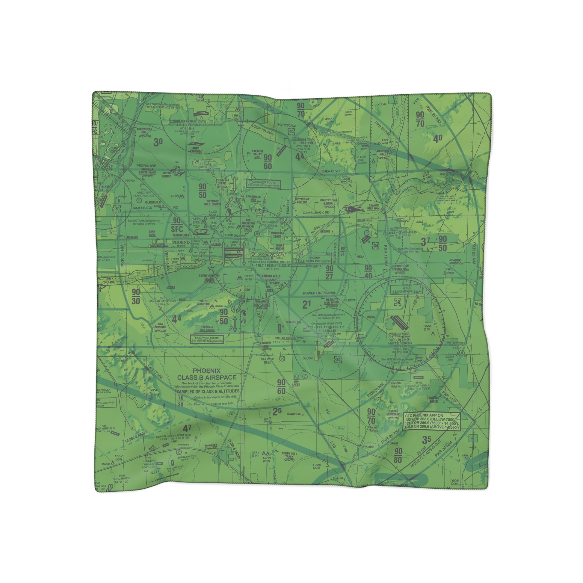 Phoenix TAC Chart (green) poly scarf