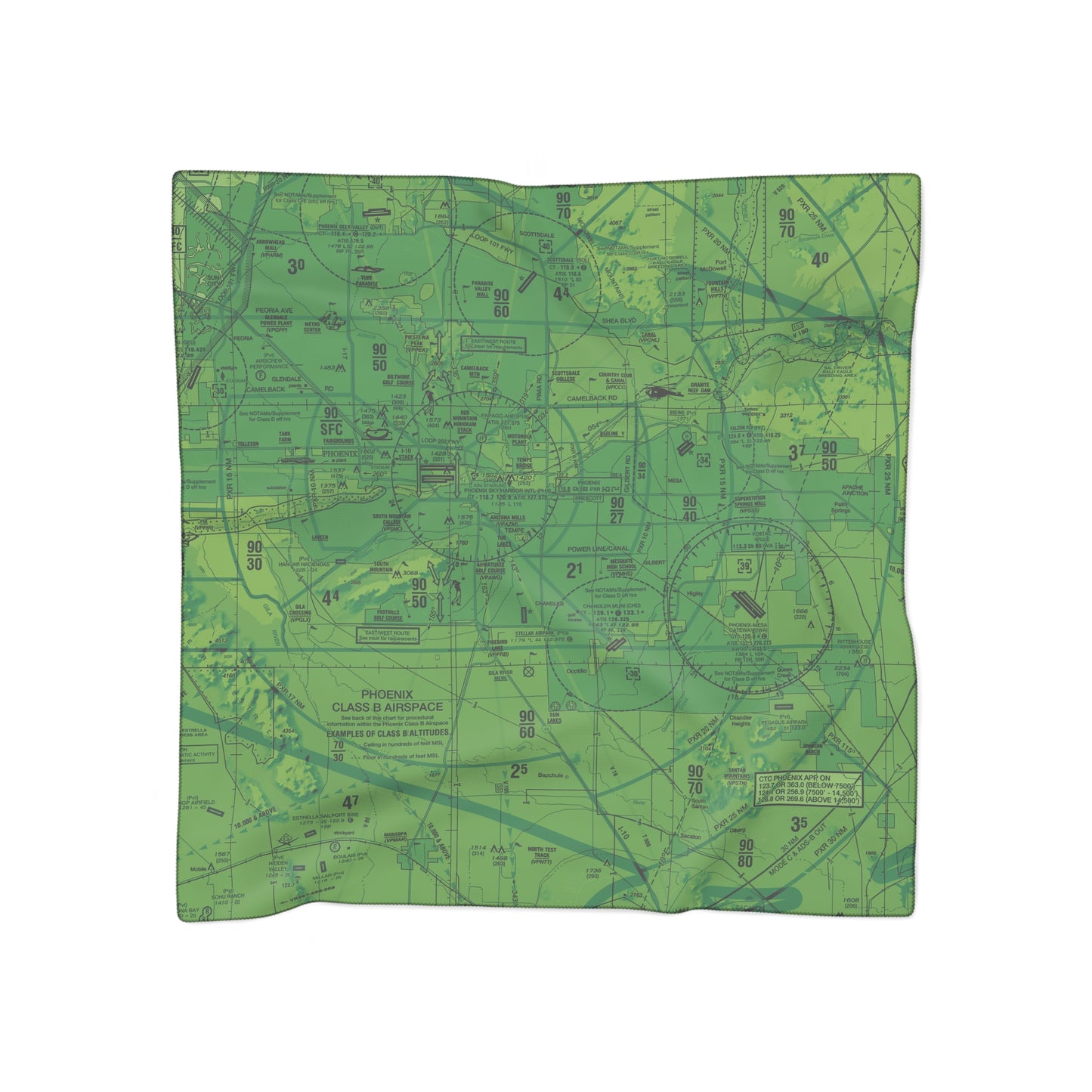 Phoenix TAC Chart (green) poly scarf
