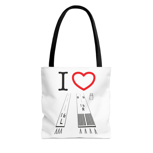 Van Nuys Airport Runways 16L - 16R / 34L - 34R - tote bag (white)