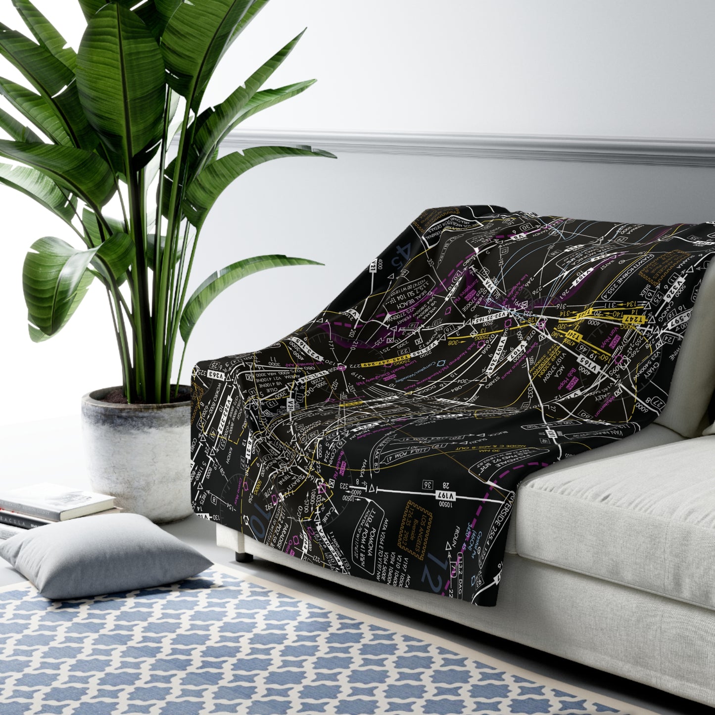 Enroute Low Altitude Chart (ELUS3) sherpa fleece blanket (invert)