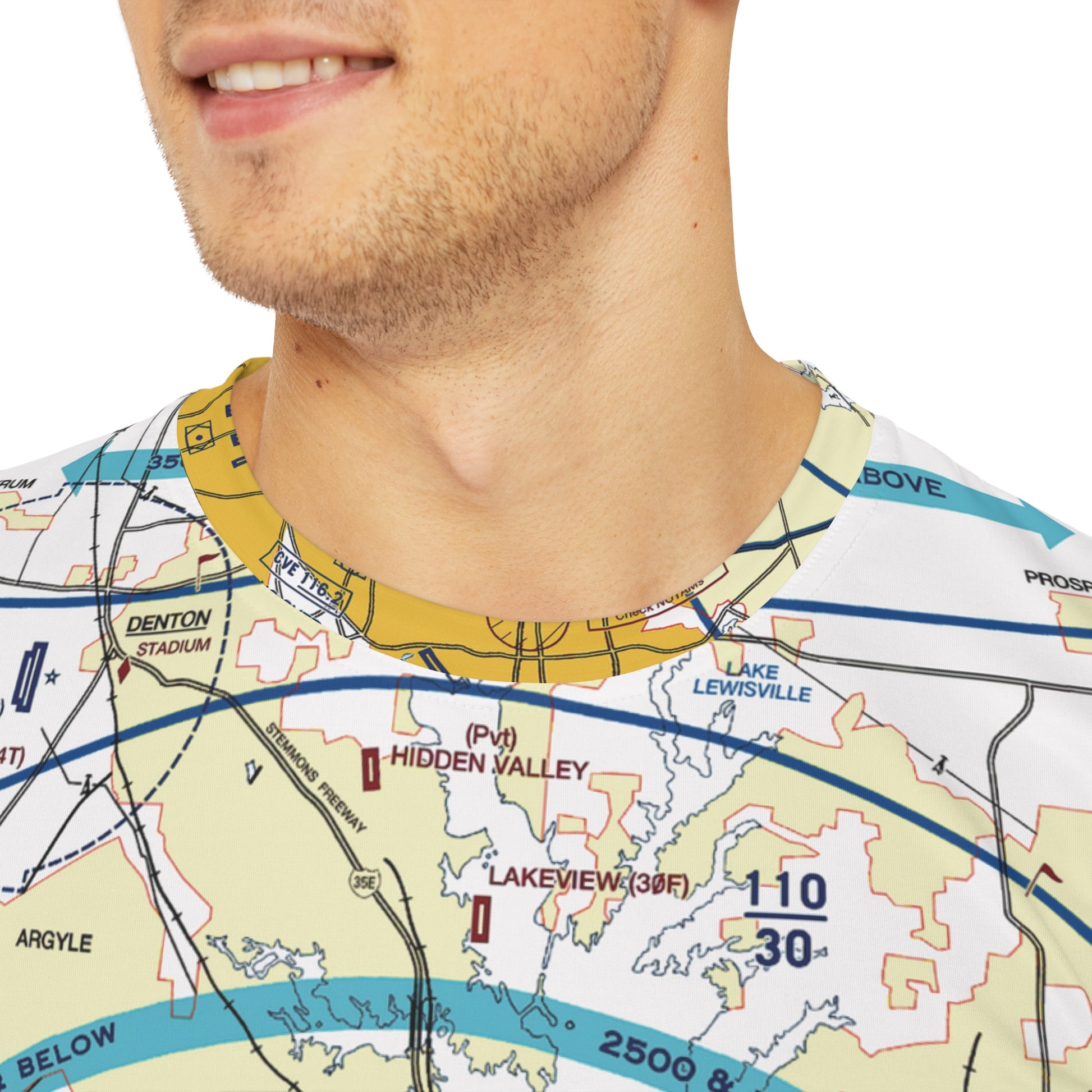 Dallas - Ft. Worth Flyway Chart men's polyester shirt