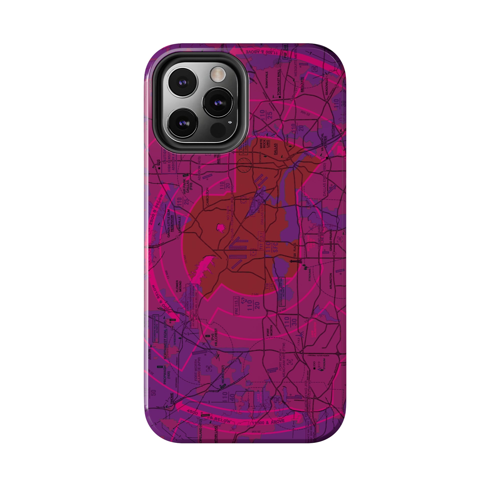 Dallas - Ft. Worth Flyway Chart tough phone cases (purple)