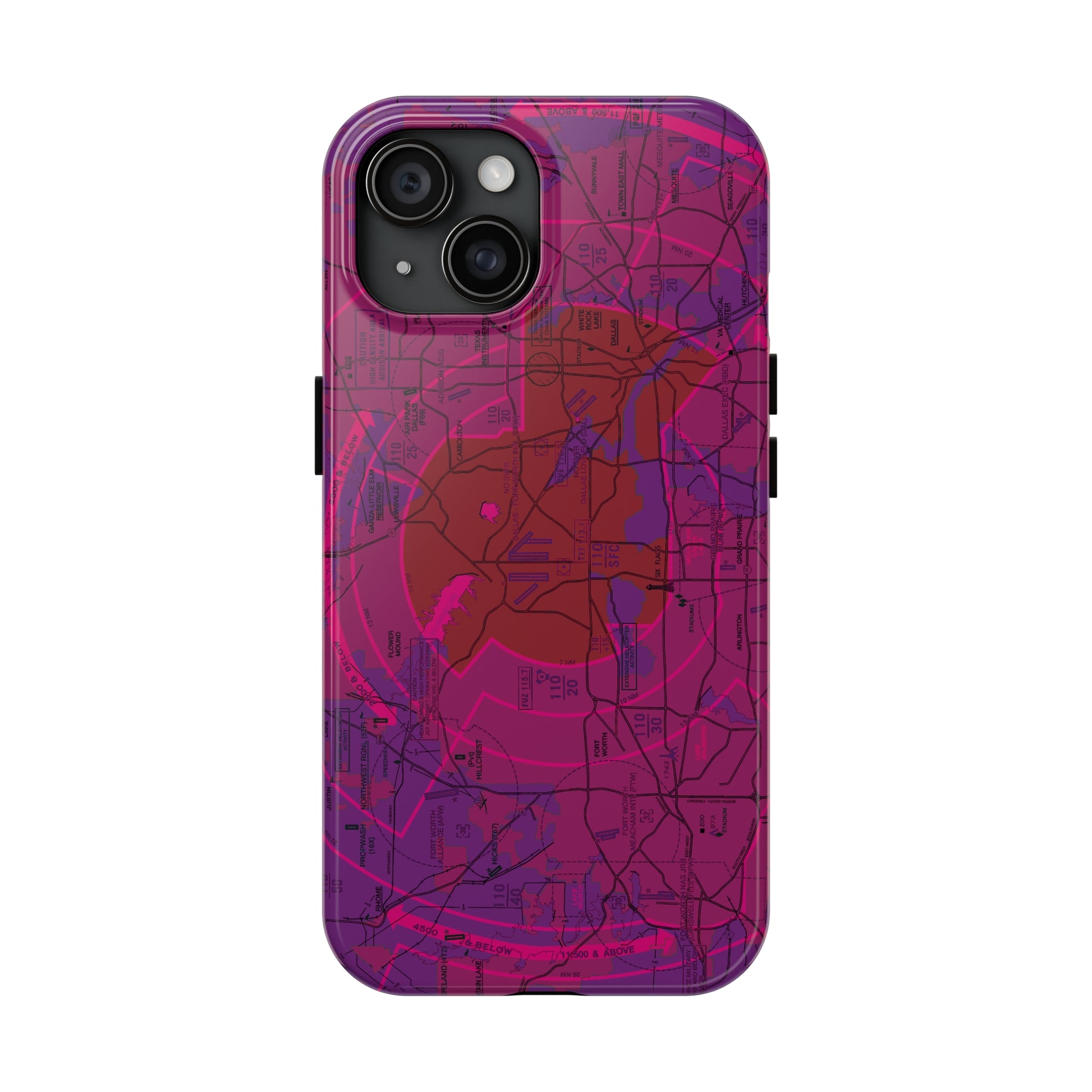 Dallas - Ft. Worth Flyway Chart tough phone cases (purple)