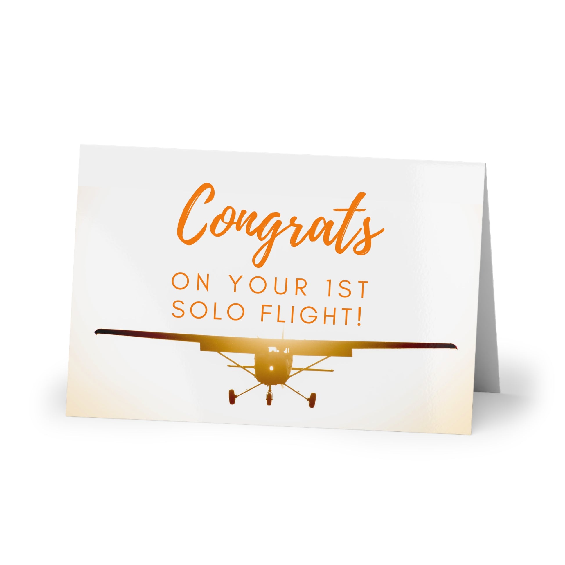 Congrats on your 1st Solo Flight! pack of 10 postcards (sunset)