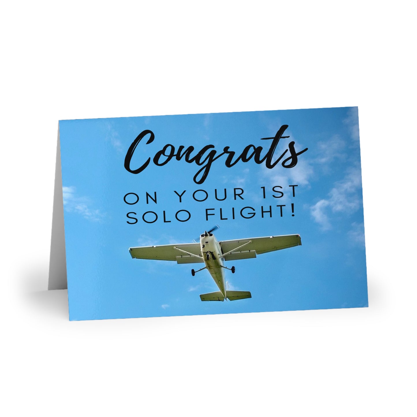 Congrats on your 1st Solo Flight! pack of 10 greeting cards (Cessna)