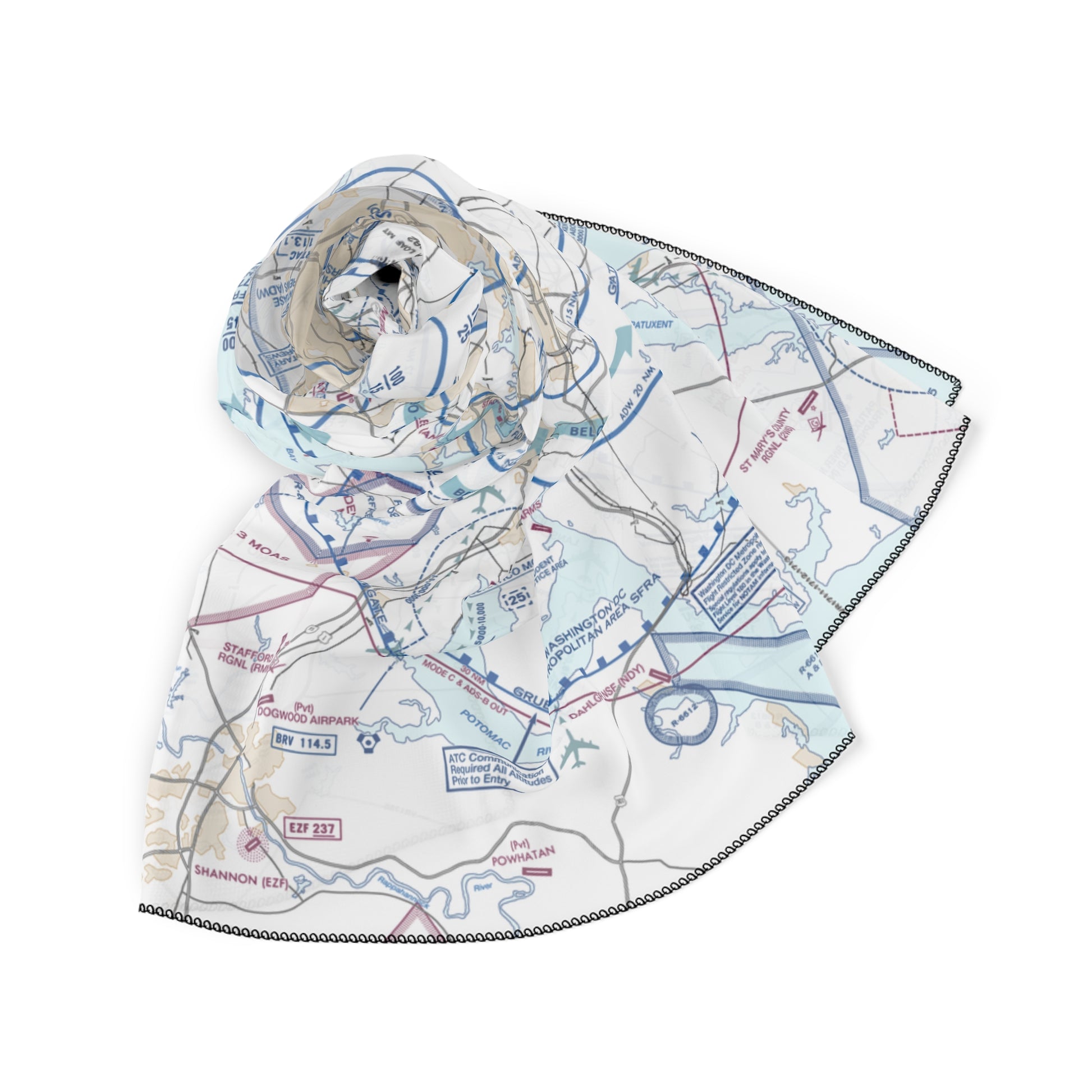 Baltimore-Washington Flyway Chart poly scarf