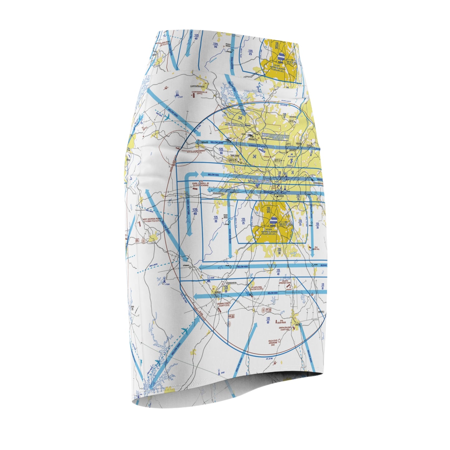 Atlanta Flyway Chart pencil skirt