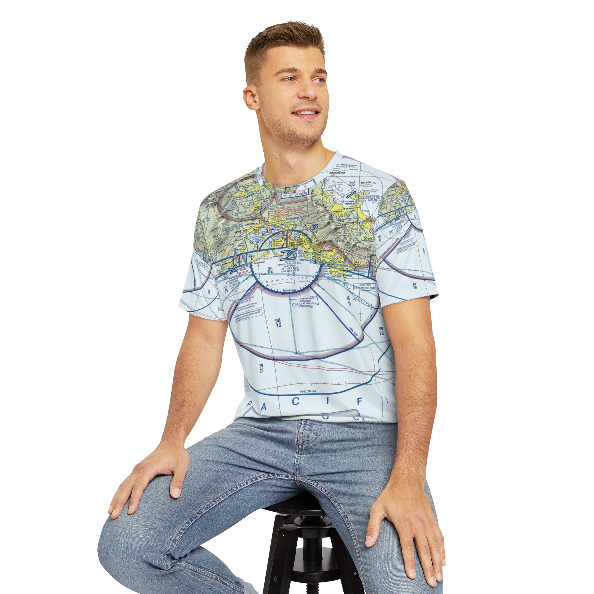 Honolulu Sectional Chart men's polyester shirt