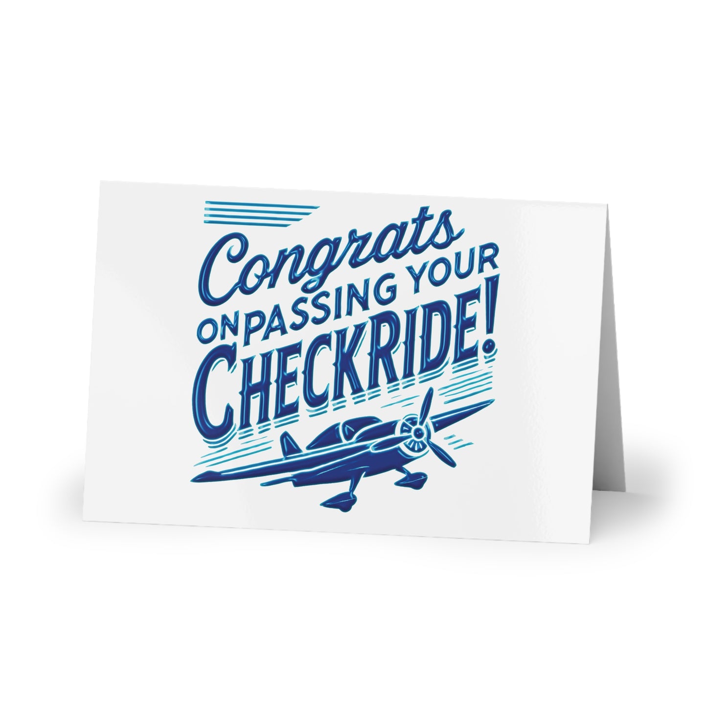 Congrats on passing your checkride! pack of 10 postcards (v1. blue)