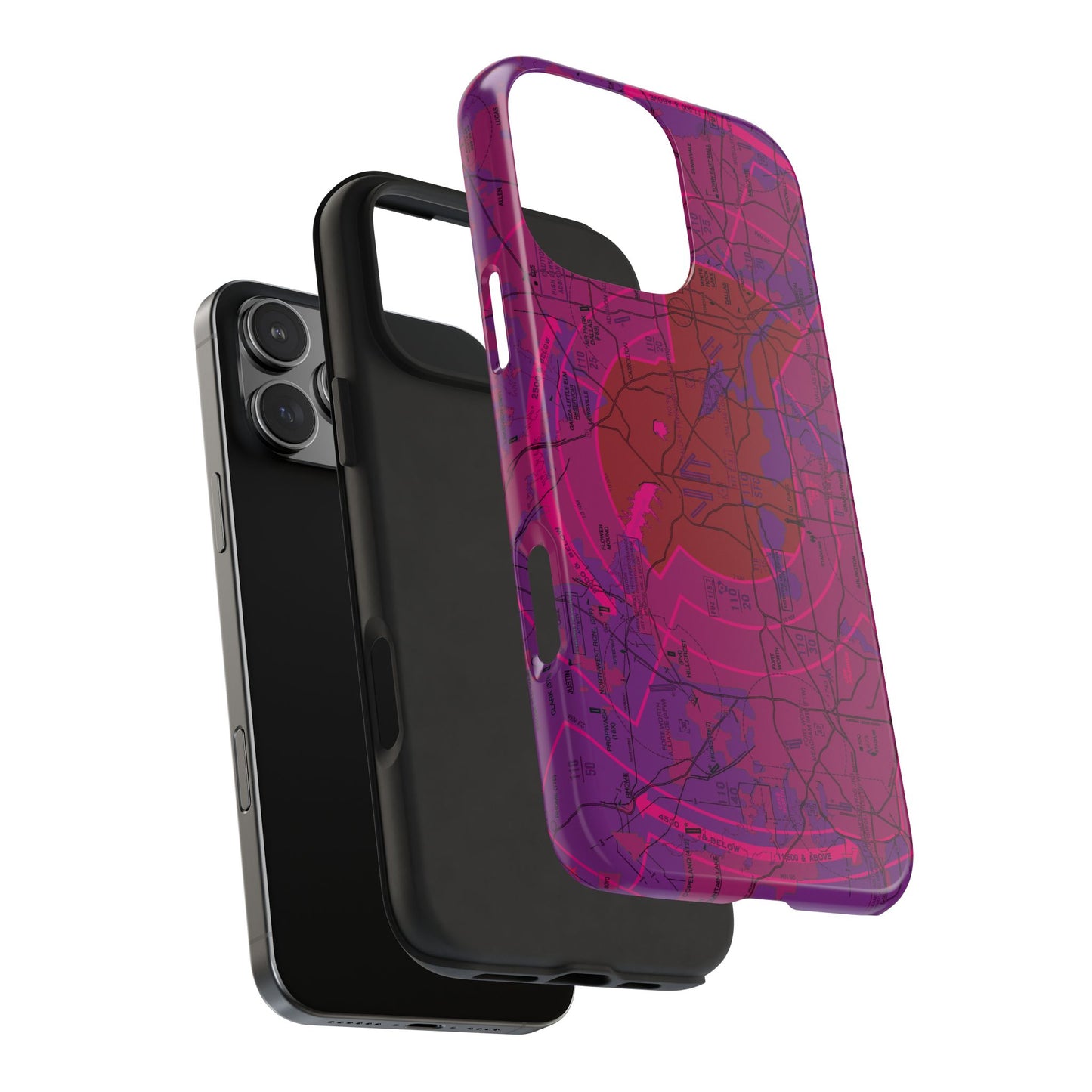 Dallas Fort Worth Flyway Chart tough phone cases (purple)