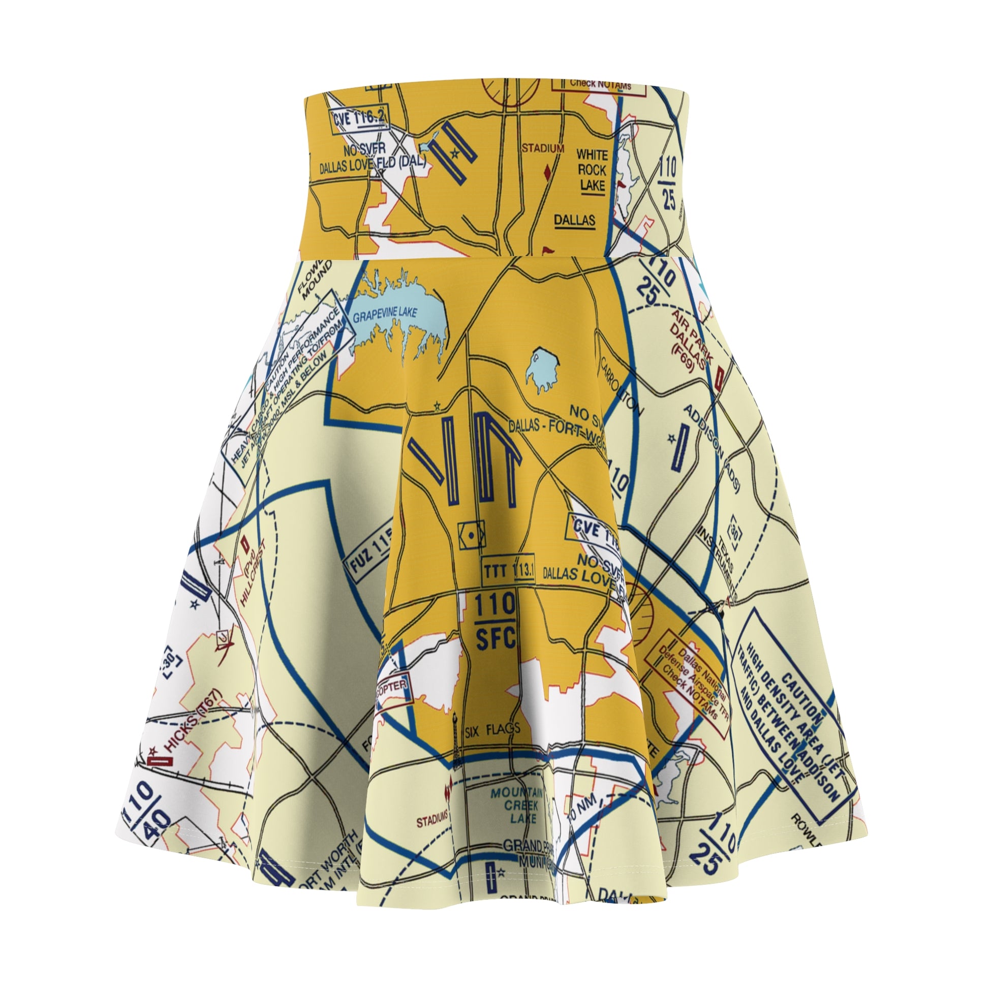 Dallas - Ft. Worth Flyway Chart skater skirt