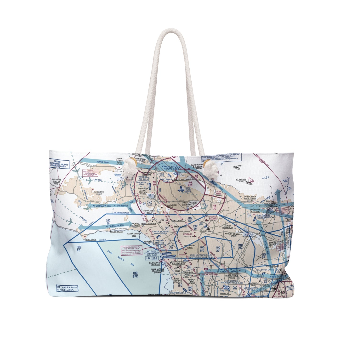 Aeronautical Chart weekender tote bag (LAX Flyway Chart)