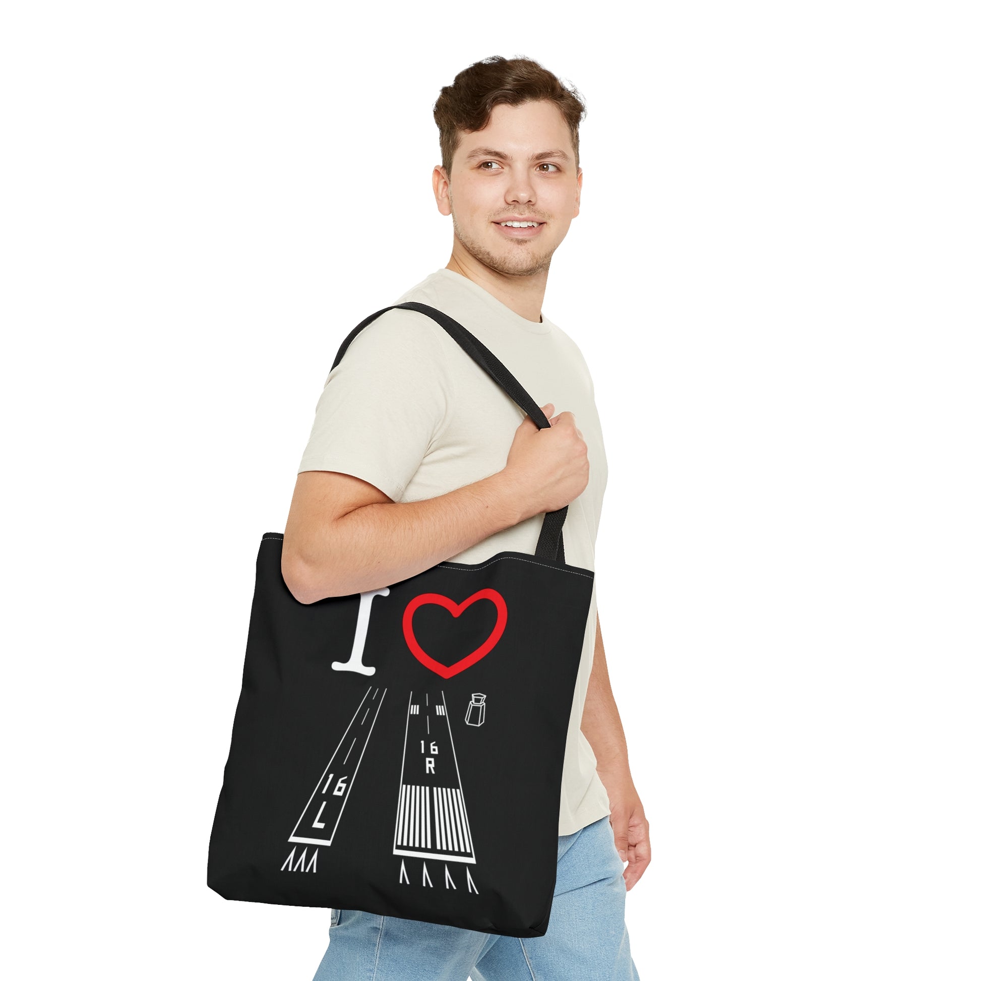 Van Nuys Airport Runways 16L - 16R / 34L - 34R - tote bag (black)