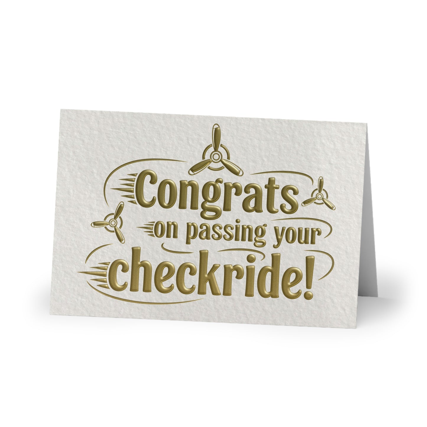 Congrats on passing your checkride! pack of 10 postcards (v3. gold)
