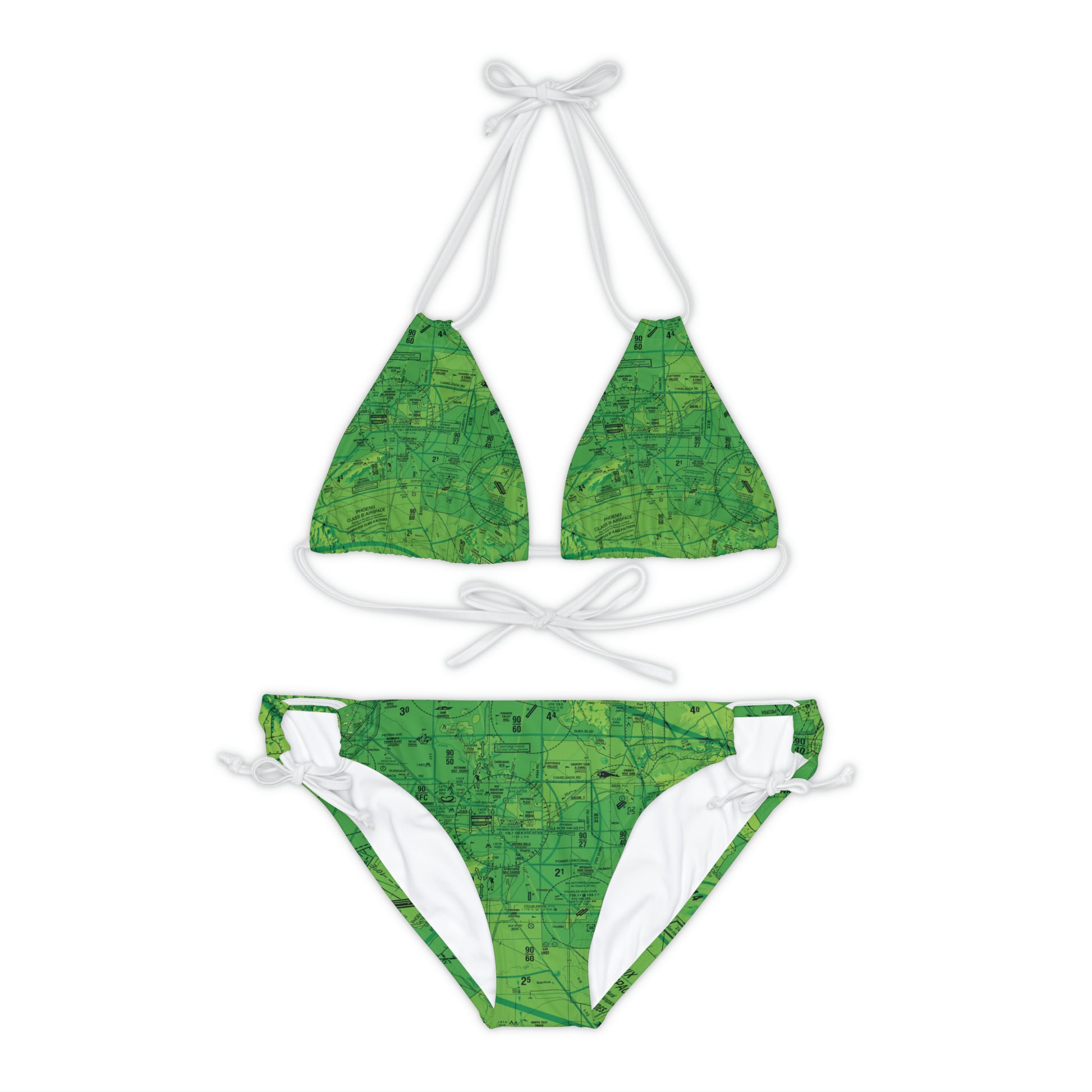 Phoenix TAC Chart strappy bikini set (green)