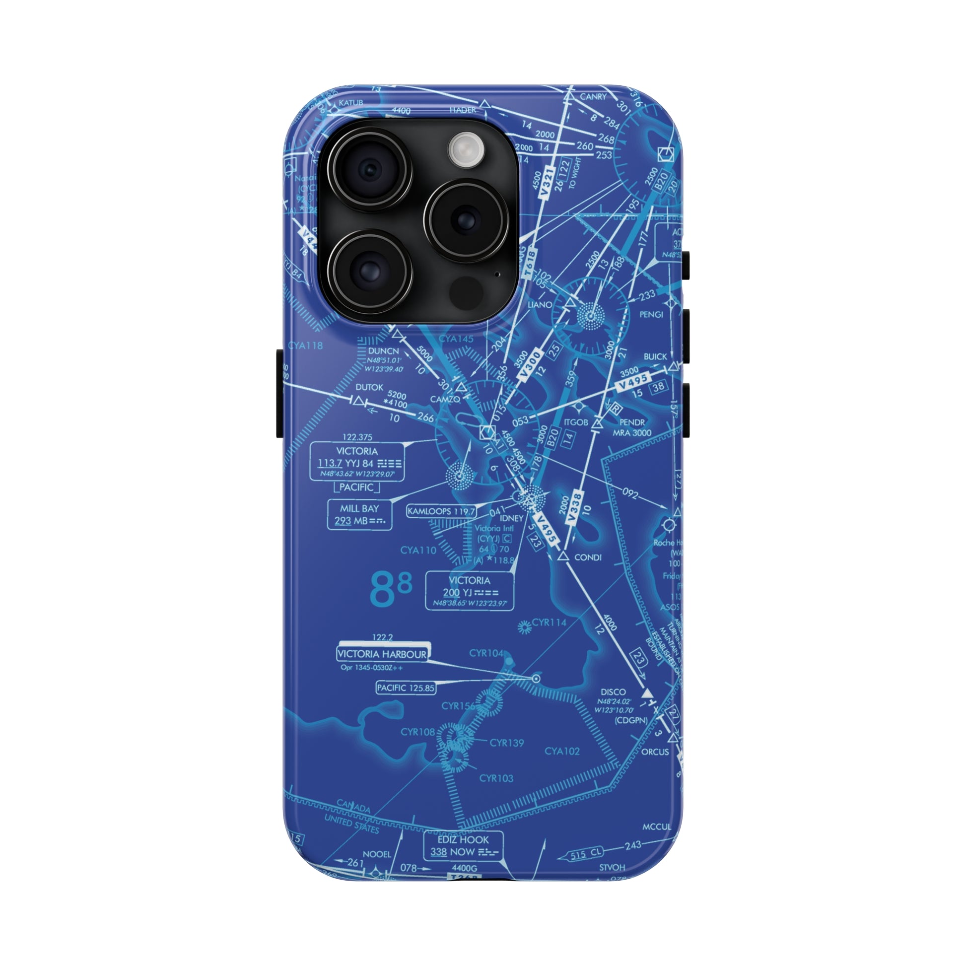 Enroute Low Altitude Chart (ELUS1) tough phone cases (blue)