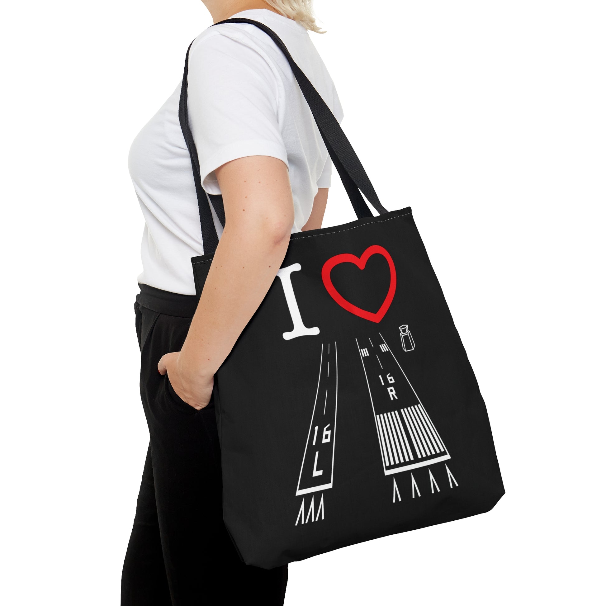 Van Nuys Airport Runways 16L - 16R / 34L - 34R - tote bag (black)