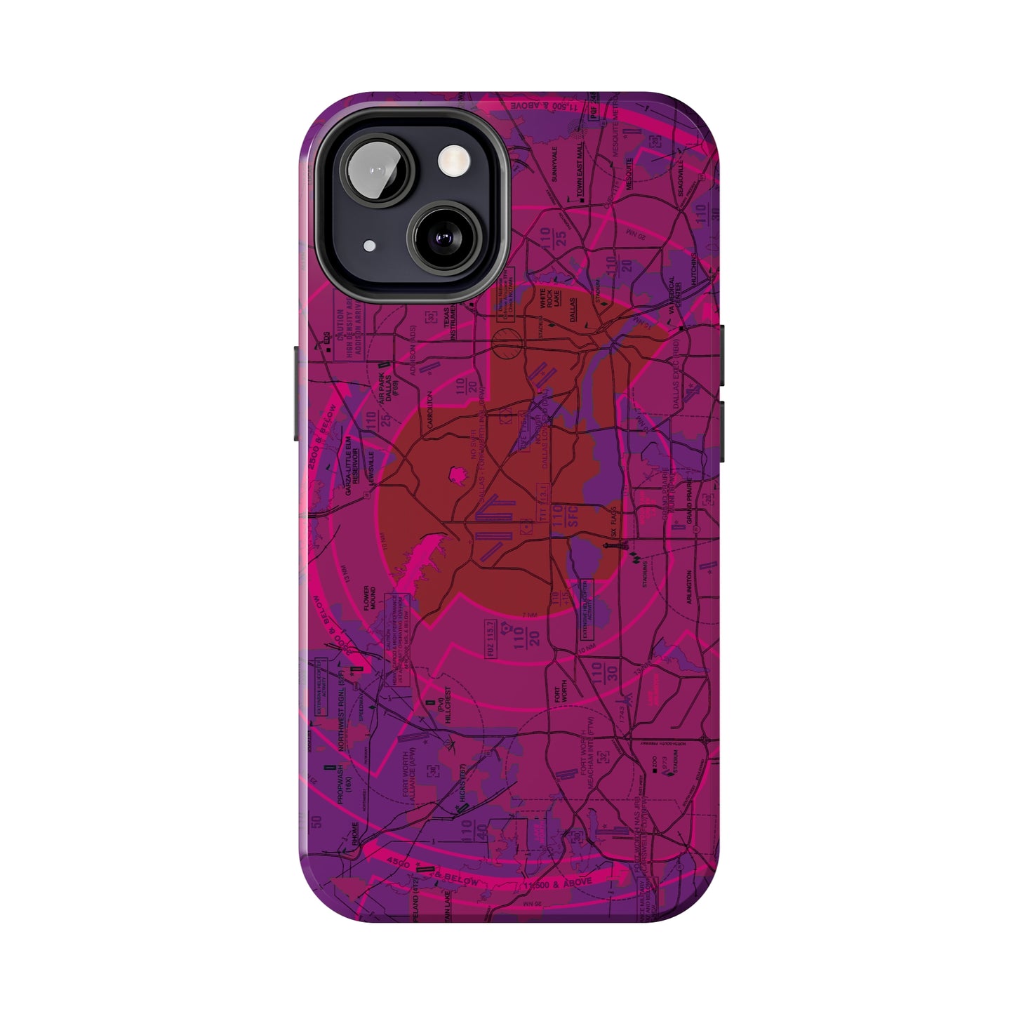 Dallas - Ft. Worth Flyway Chart tough phone cases (purple)