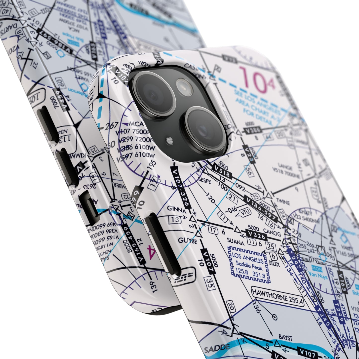 Enroute Low Altitude Chart (ELUS3) tough phone cases (white)