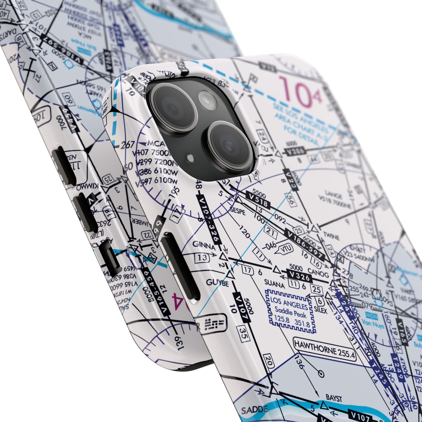 Enroute Low Altitude Chart (ELUS3) tough phone cases (white)