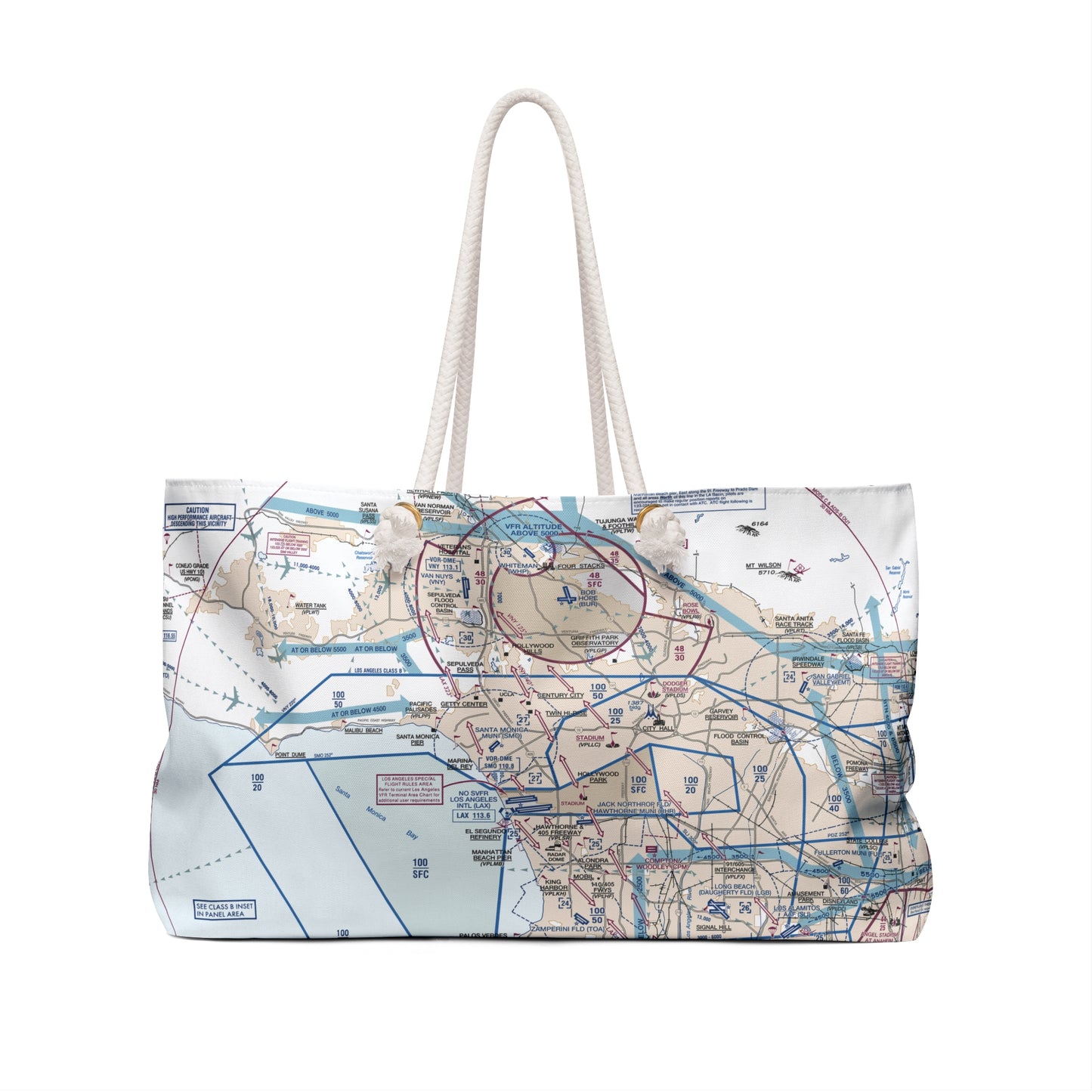 Aeronautical Chart weekender tote bag (LAX Flyway Chart)