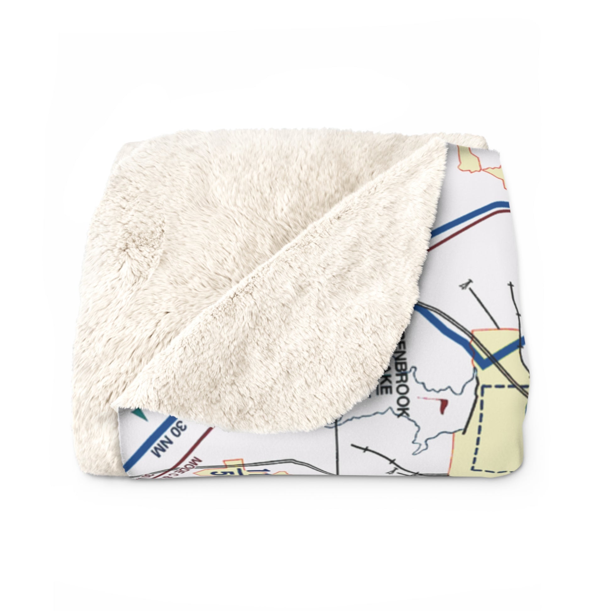 Dallas - Ft. Worth Flyway Chart sherpa fleece blanket