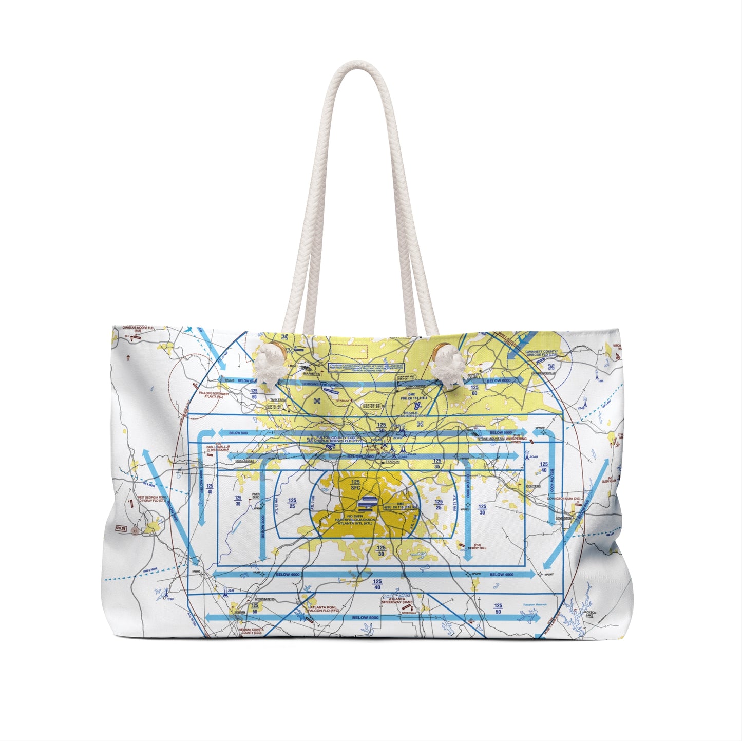 Aeronautical Chart weekender tote bag (KATL Flyway Chart)