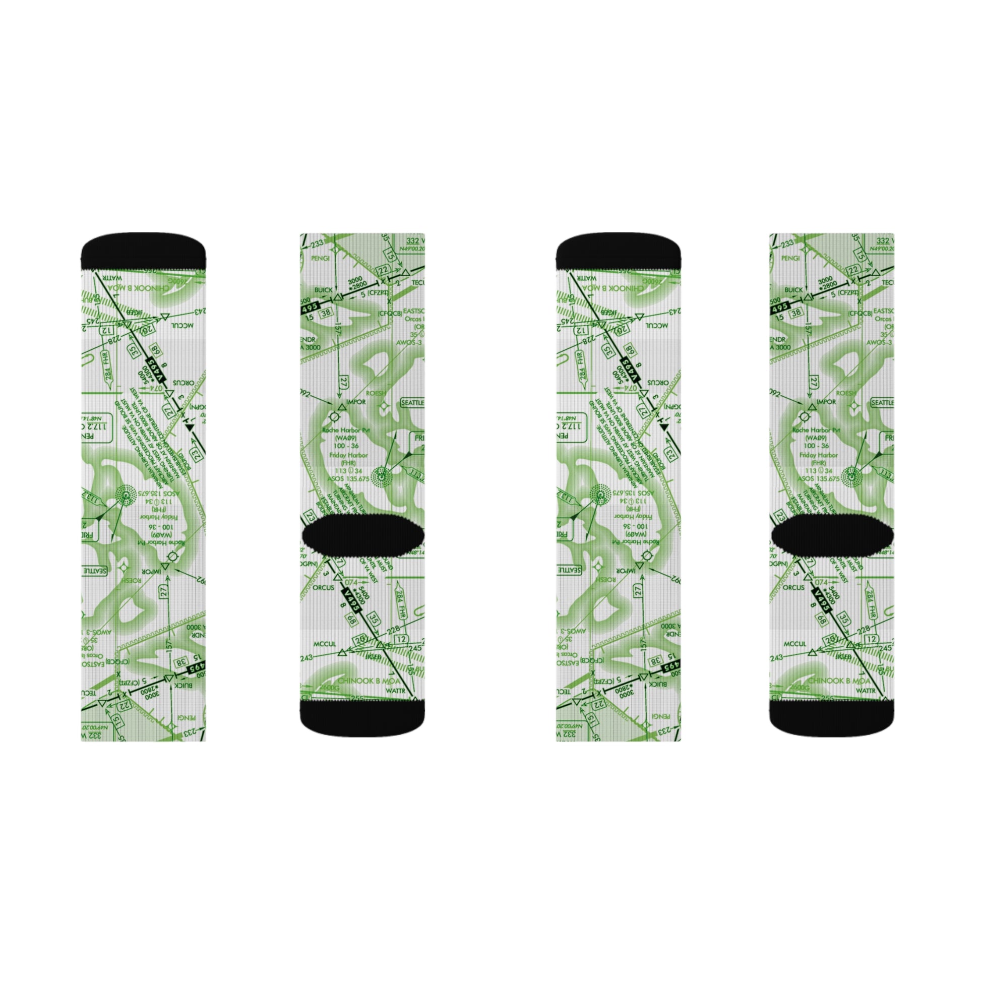 Aeronautical Chart socks (ELUS1/green&white)