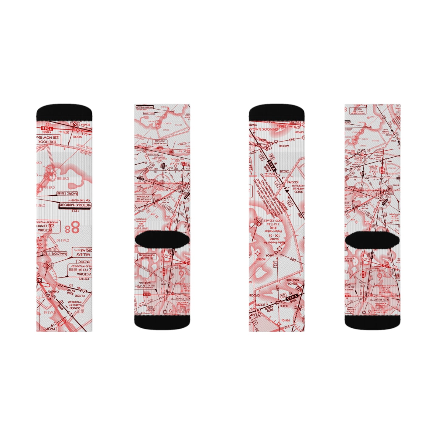 Aeronautical Chart socks (red&white)