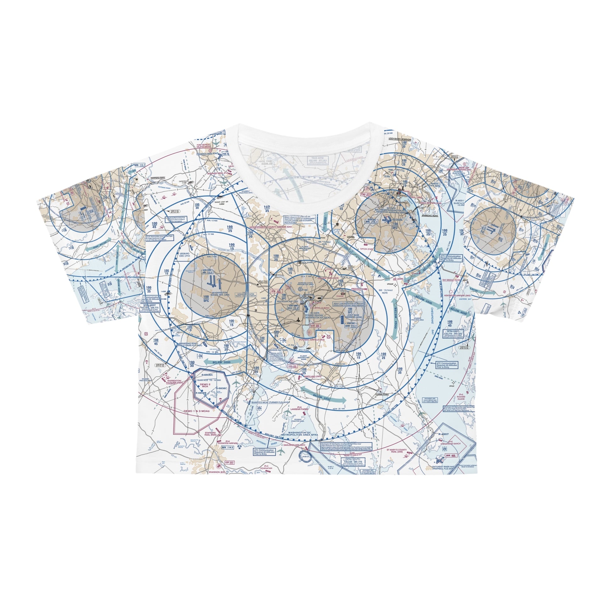 Baltimore-Washington Flyway Chart crop tee