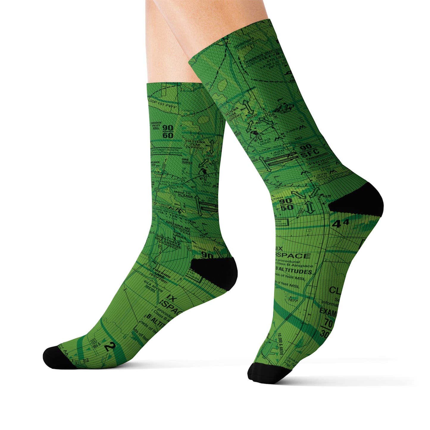 Aeronautical Chart socks (PHX/green)