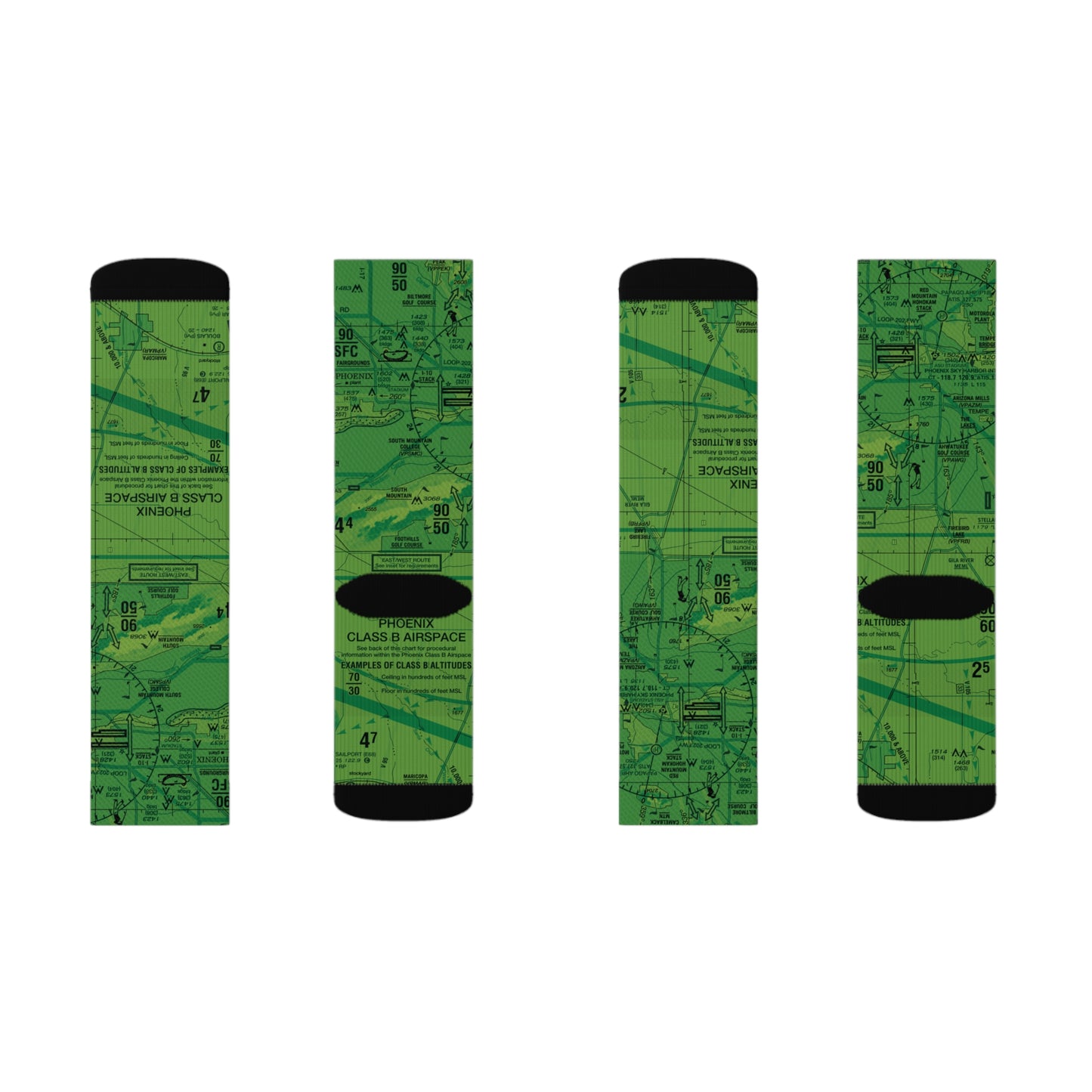 Aeronautical Chart socks (PHX/green)