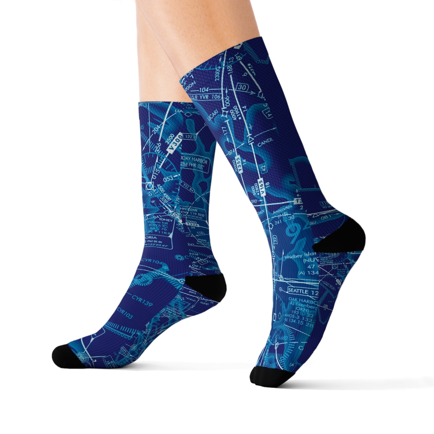 Aeronautical Chart socks (ELUS1/blue)