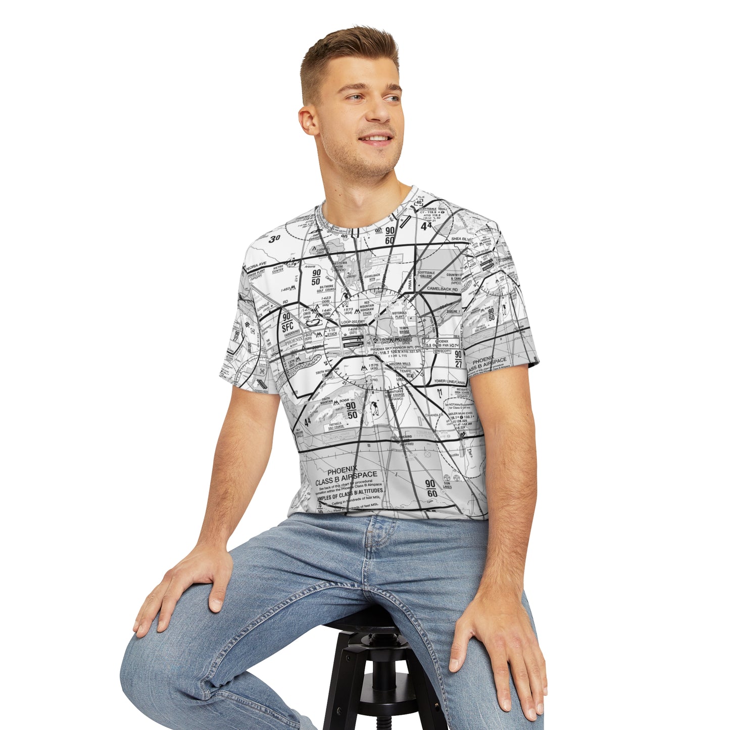 Phoenix TAC Chart (b&w) men's polyester shirt