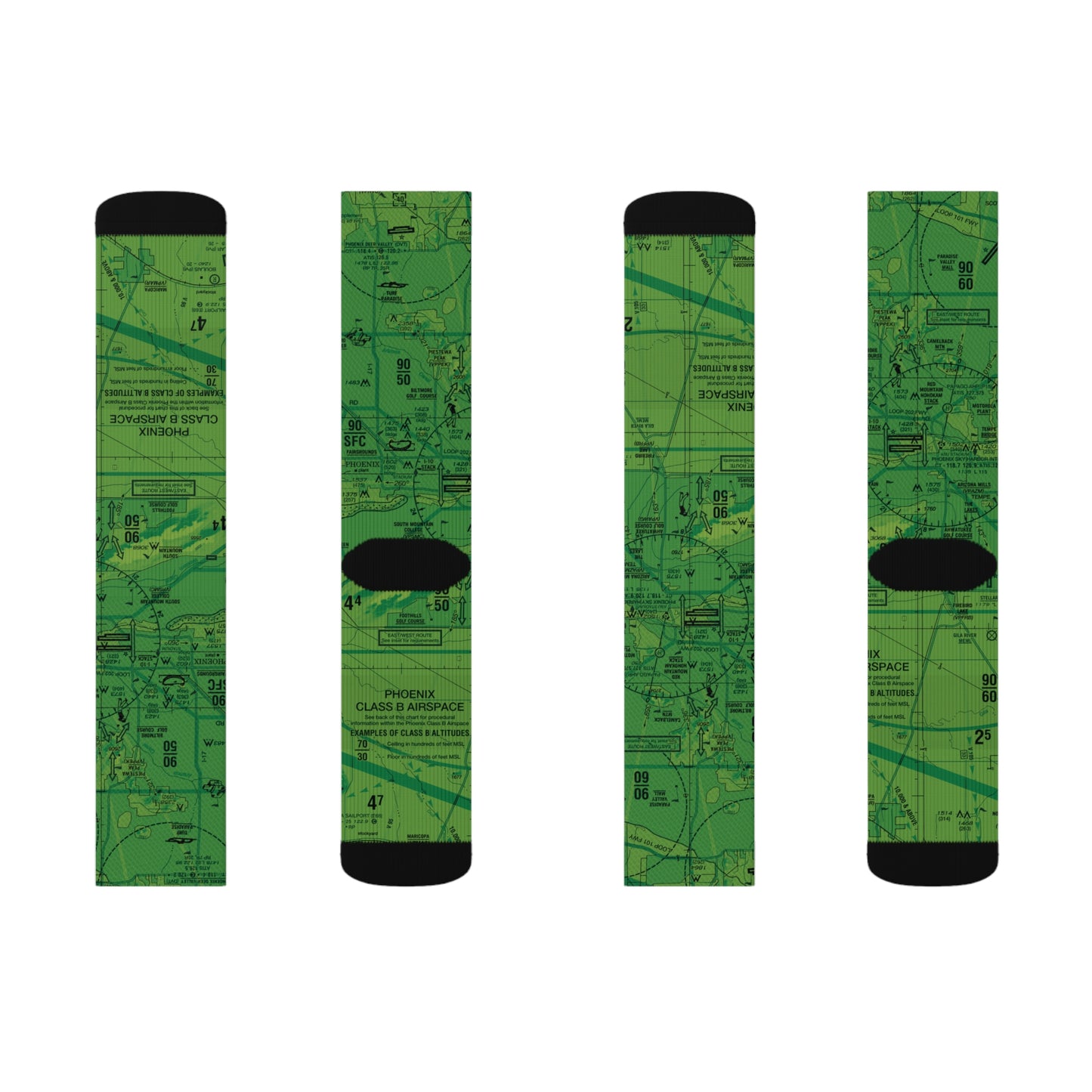 Aeronautical Chart socks (PHX/green)