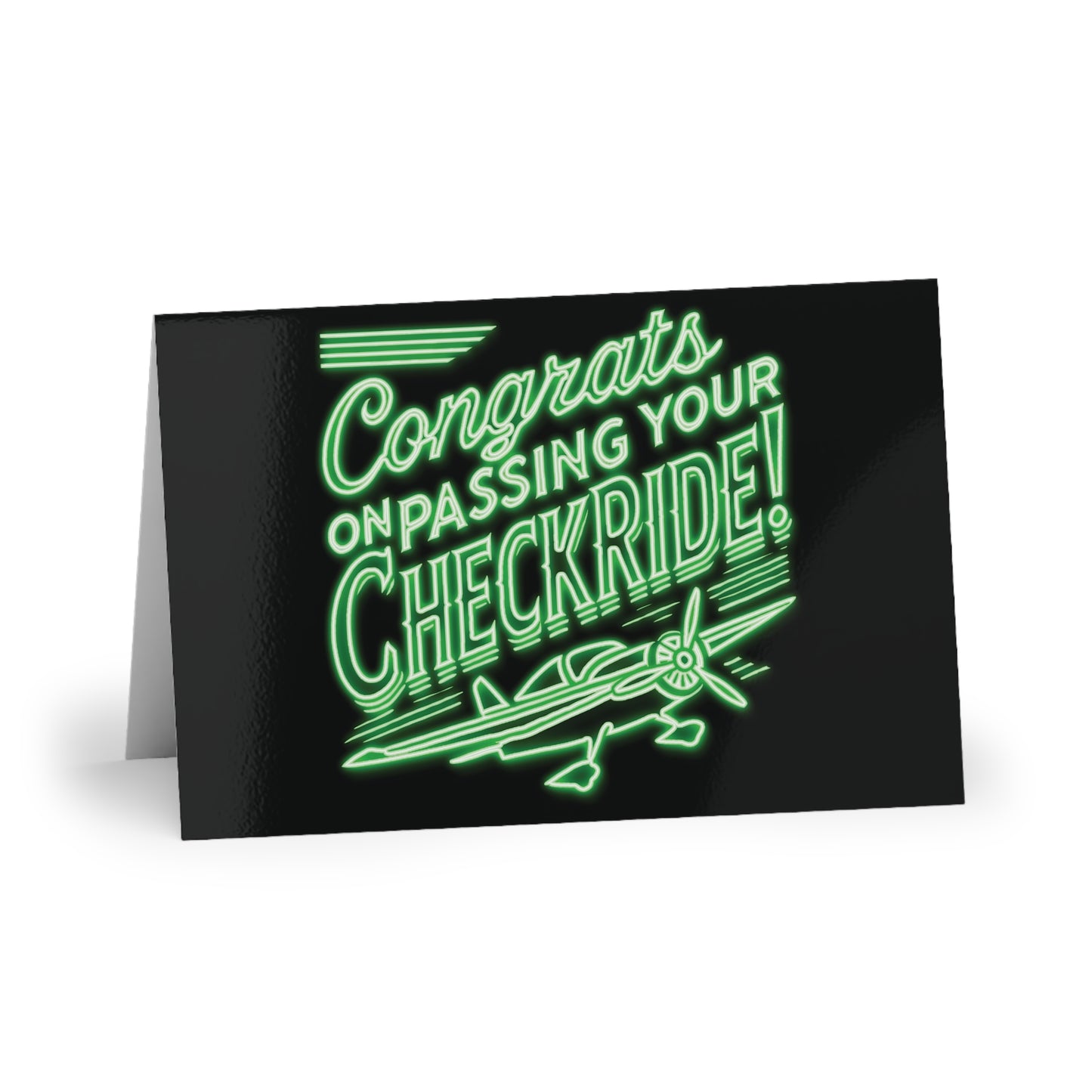 Congrats on passing your checkride! pack of 10 postcards (v1. green)