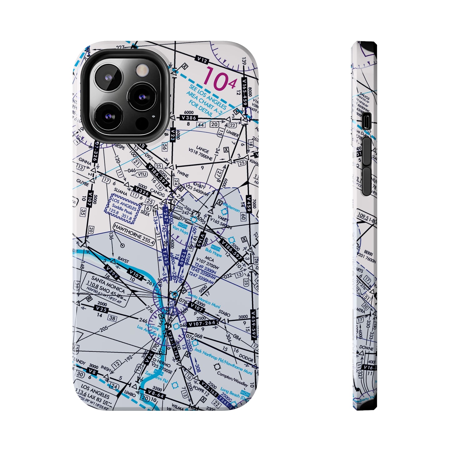 Enroute Low Altitude Chart (ELUS3) tough phone cases (white)