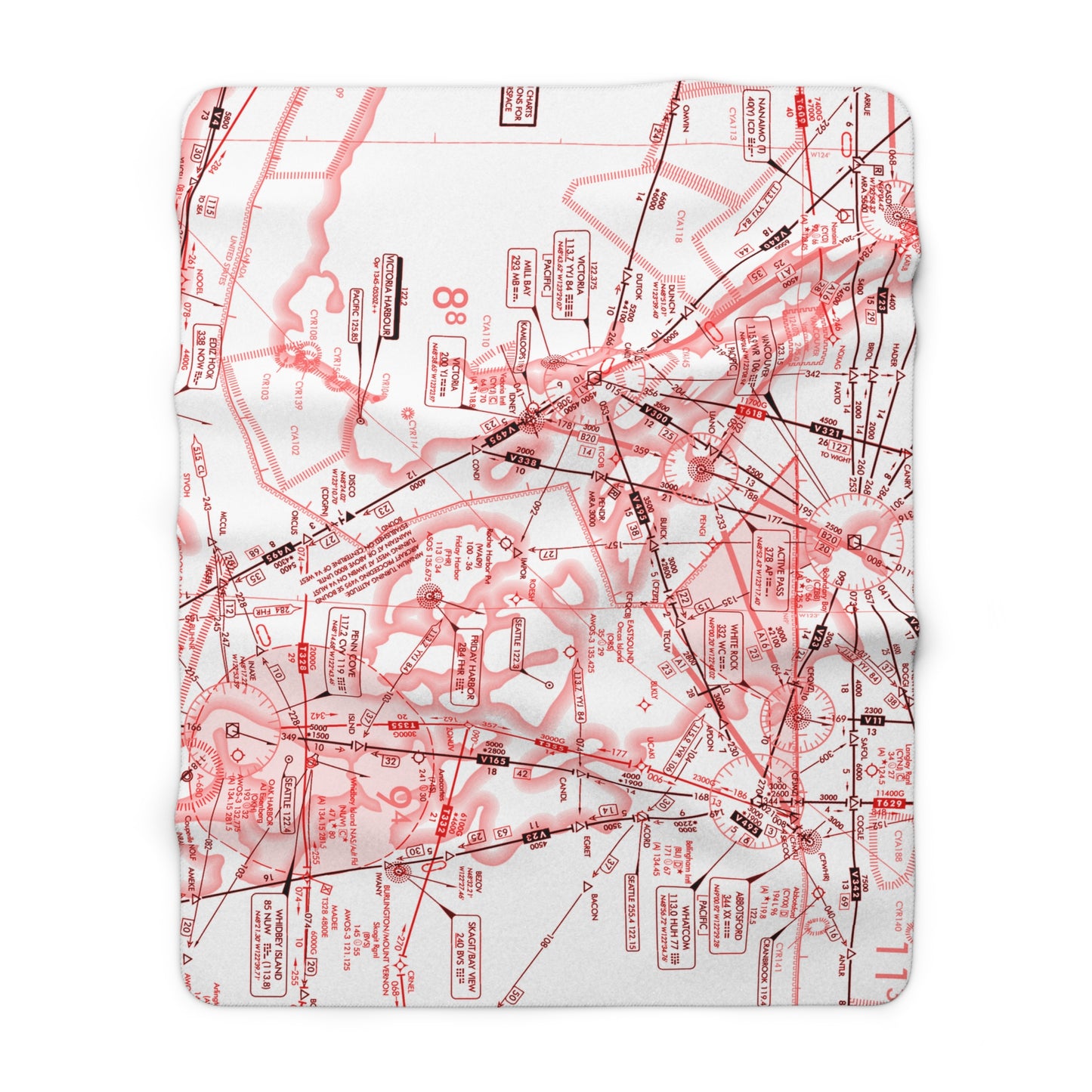 Enroute Low Altitude (ELUS1) sherpa fleece blanket (red&white)
