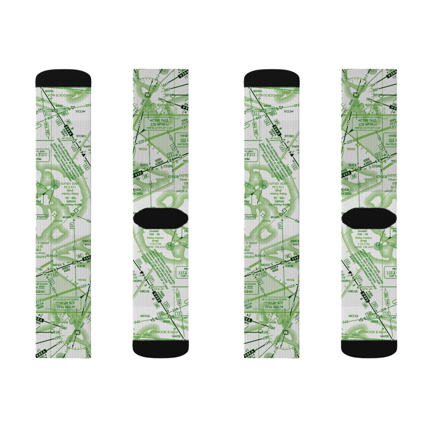 Aeronautical Chart socks (ELUS1/green&white)