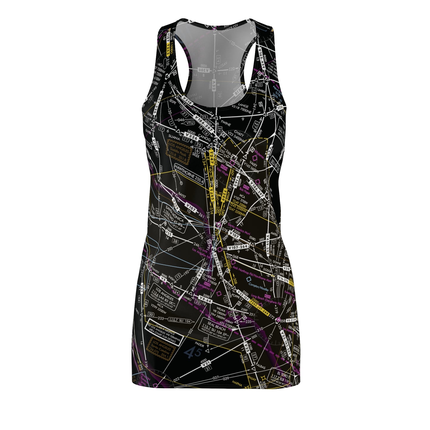 Enroute Low Altitude Chart (ELUS3) racerback dress (invert)