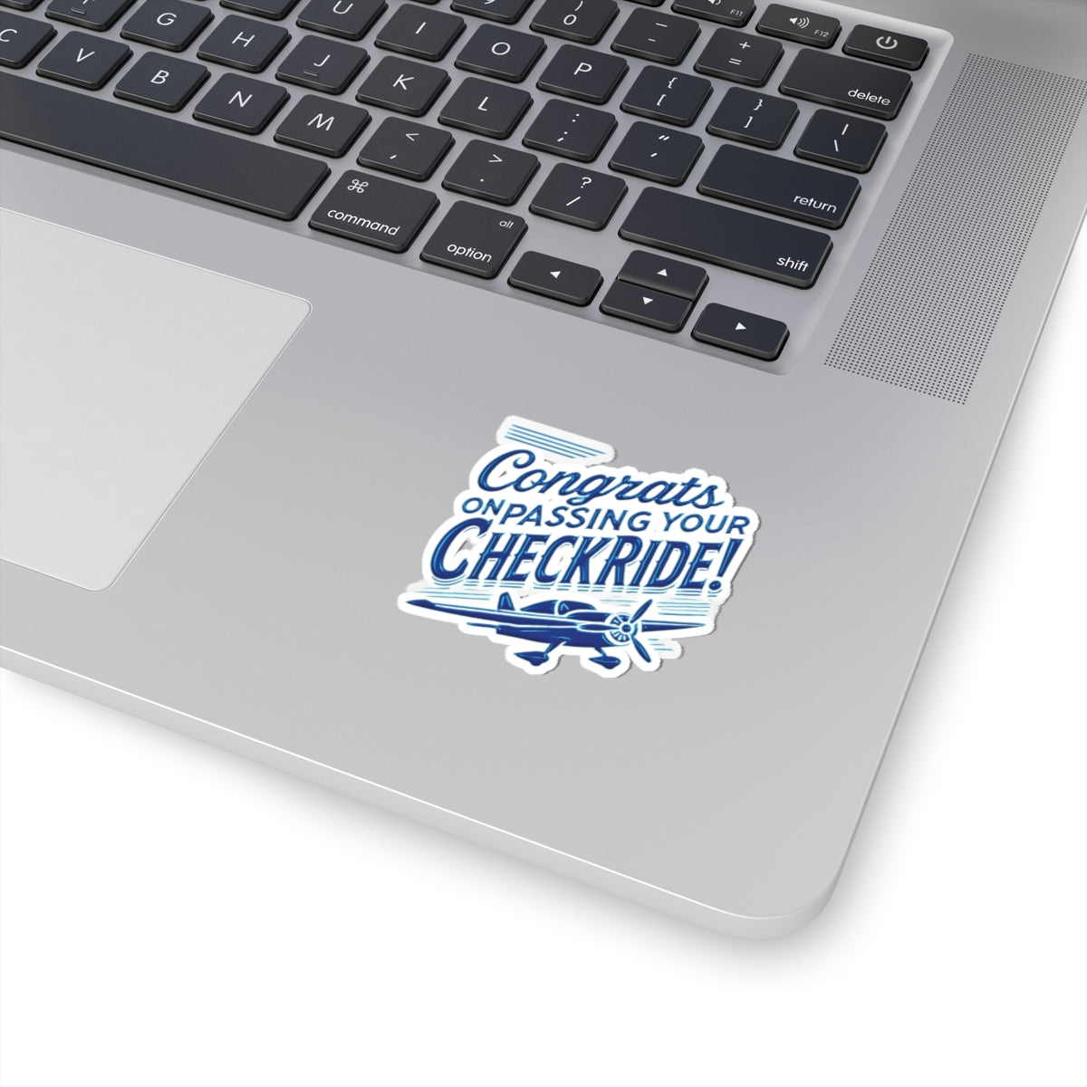 Congrats on passing your checkride! (v1. blue) sticker