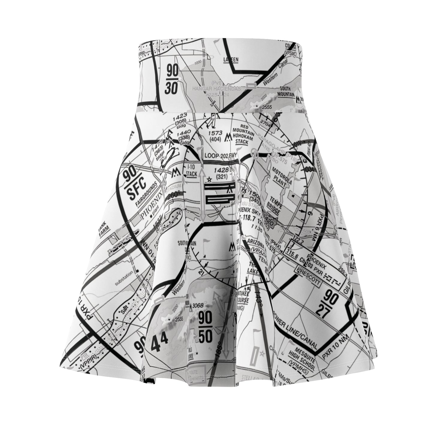 Phoenix TAC Chart skater skirt (b&w)
