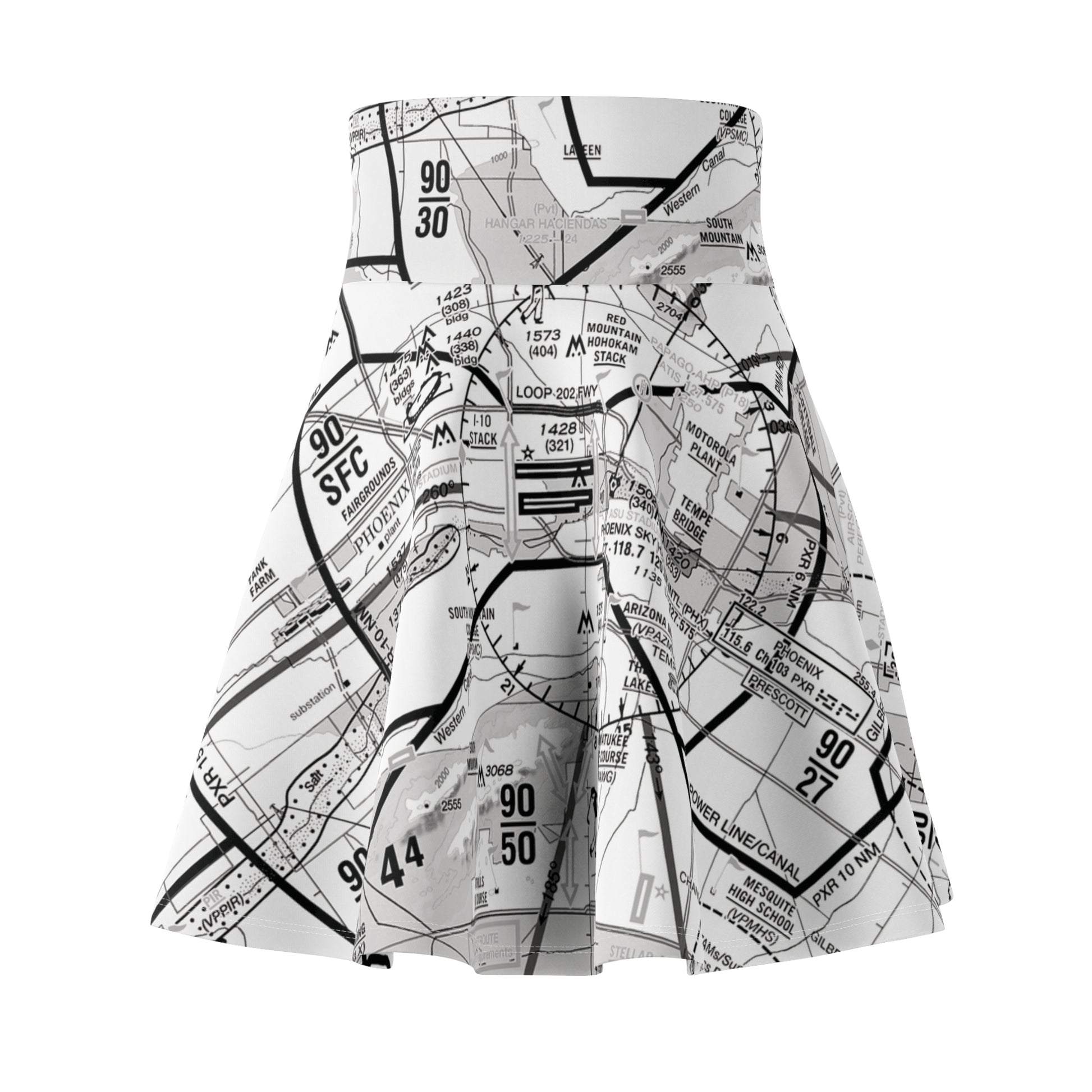 Phoenix TAC Chart skater skirt (b&w)